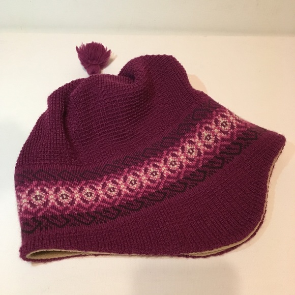 Columbia Wool Stocking Hat Purple Fleece Lined O/S - Picture 7 of 8